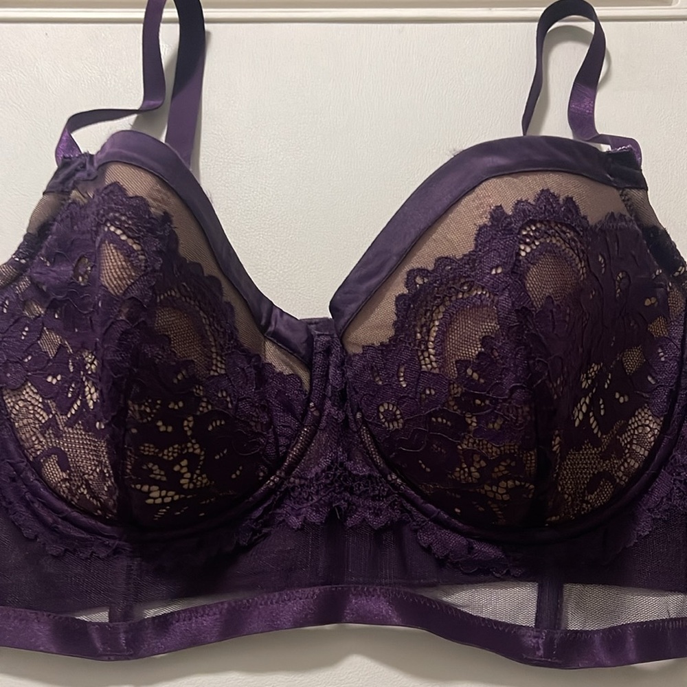 NEW Torrid Dark Purple Lace Bra Women's Size Torrid 1 NWT - Picture 3 of 6